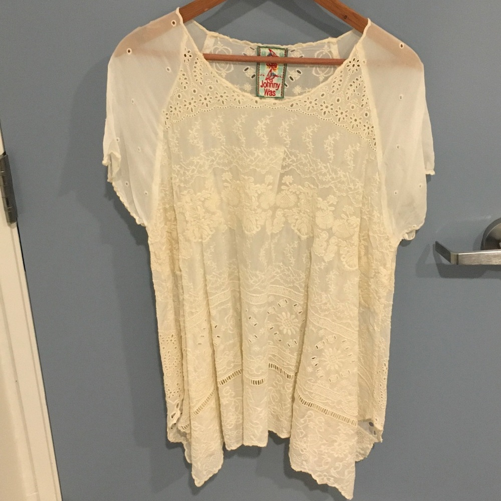 NWT Johnny Was Cream Lace Blouse